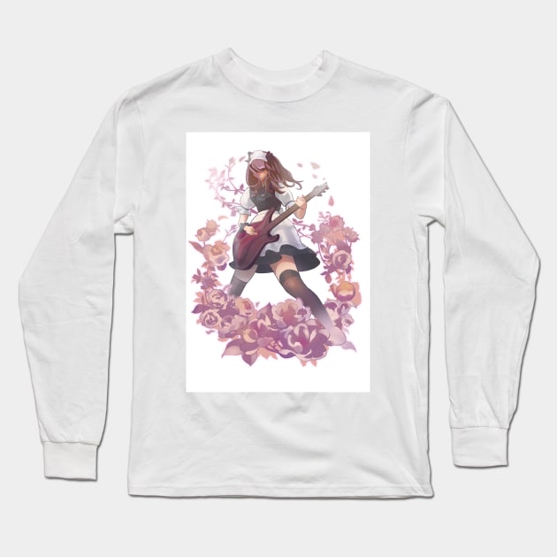 bandmaid guitar flower Long Sleeve T-Shirt by joearc